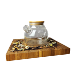 Чайник стеклянный заварочный с бамбуковой крышкой 1л.