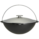 Казан чугунный походный татарский  8л, с ал. крышкой "Туризм" Гардарика