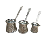 Комплект турок Сталь Замак №2 цвет серебро 3шт