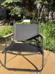 Кресло металлическое, раскладное "Гранд" с деревянными ручками  (черный) 77*53*37 см