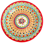 Ляган Риштанская Керамика 32 см. плоский, цвет красный