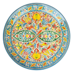 Ляган Риштанская Керамика 32 см. плоский, Qora galam