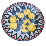 Ляган Риштанская Керамика 38 см. плоский, Айва АТЛАС