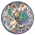 Ляган Риштанская Керамика 38 см. плоский, Жар Птица