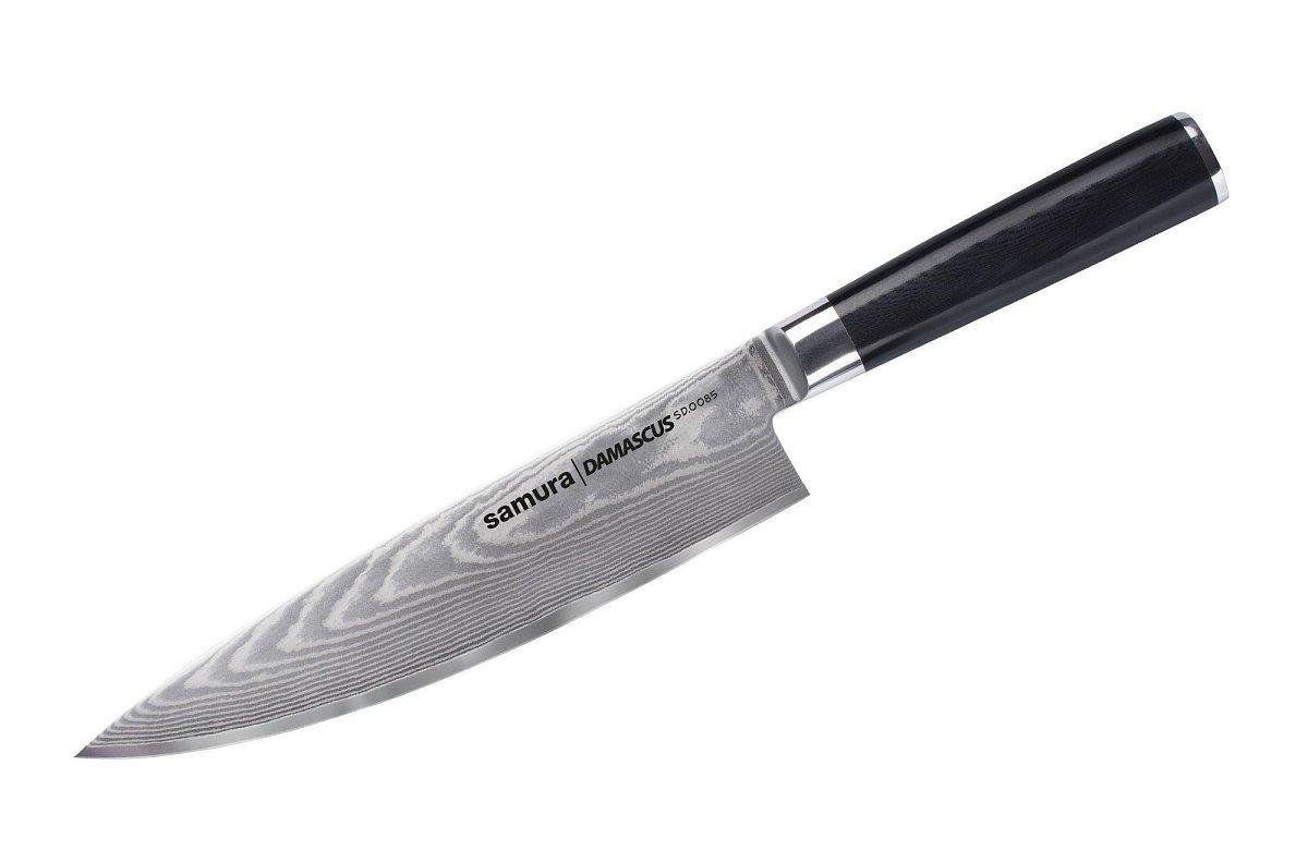 Шеф-нож Samura Damascus, 200 мм, Черный - изображение 1
